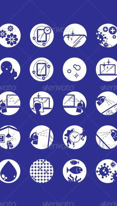 Multi-Purpose Cleaner Icons, Vectors | GraphicRiver