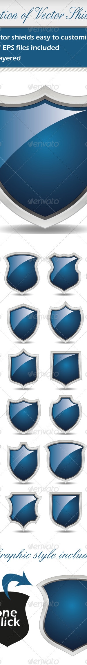 Collection Of Vector Shields, Vectors | GraphicRiver