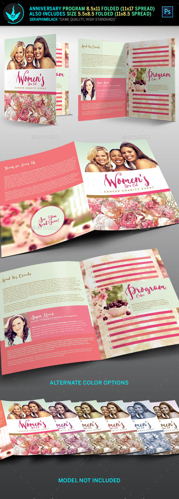 Women's Day Out Event Program Template, Print Templates | GraphicRiver