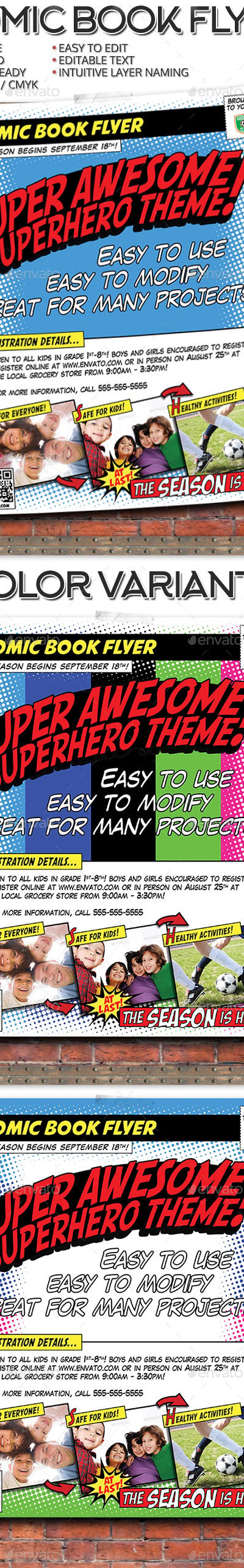 Comic Book Flyer, Print Templates | GraphicRiver