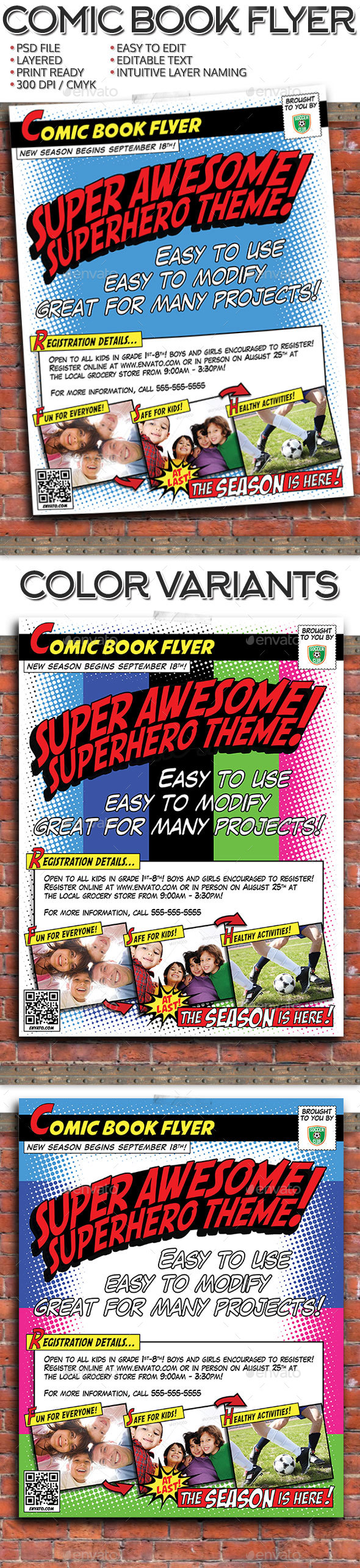Comic Book Flyer, Print Templates | GraphicRiver