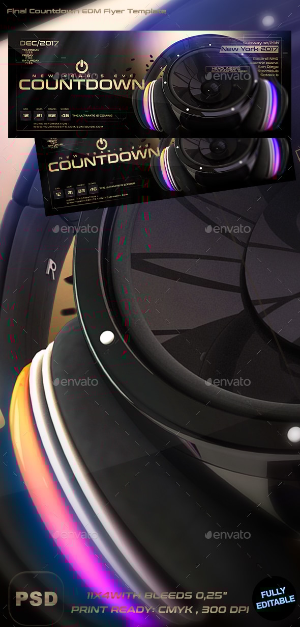 New Years Eve Countdown Flyer Template, Print Templates | GraphicRiver