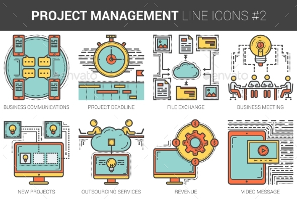 Project Management Line Icon Set., Vectors | GraphicRiver