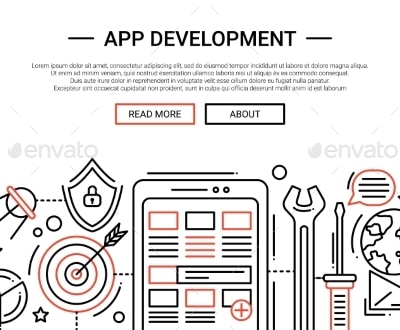 App Development - Line Design Website Banner, Vectors | GraphicRiver