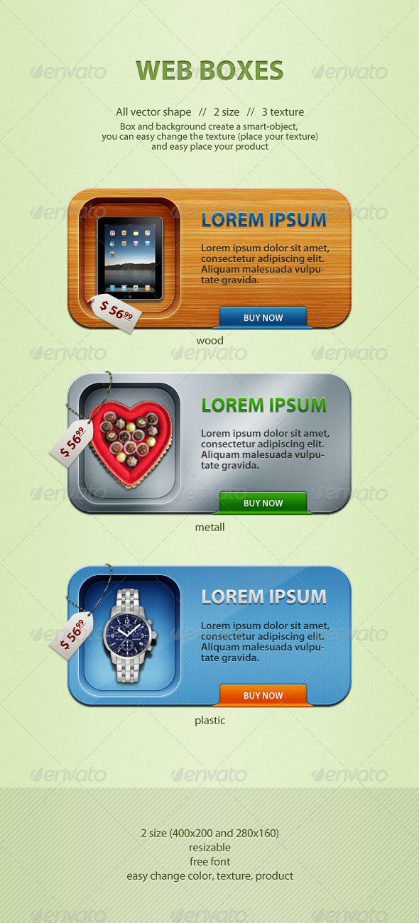 Web Boxes, Web Elements | GraphicRiver
