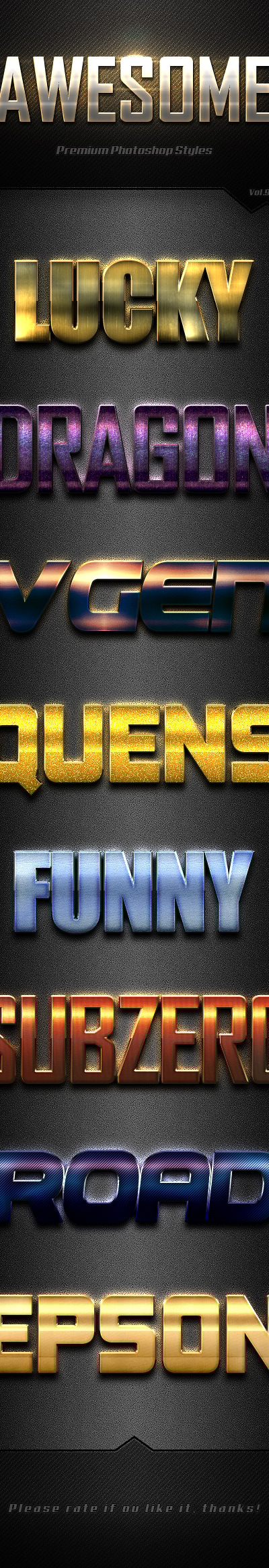 Photoshop Text Effects Vol.9, Add-ons | GraphicRiver