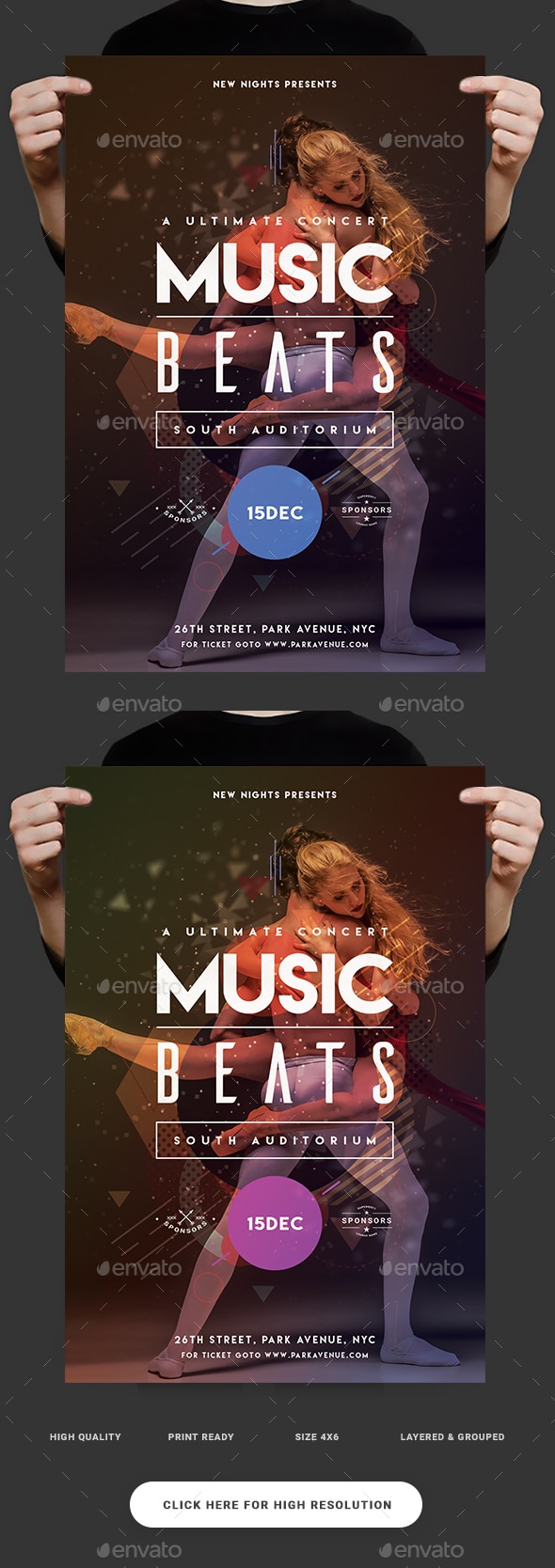 Music Beats Party Flyer, Print Templates | GraphicRiver