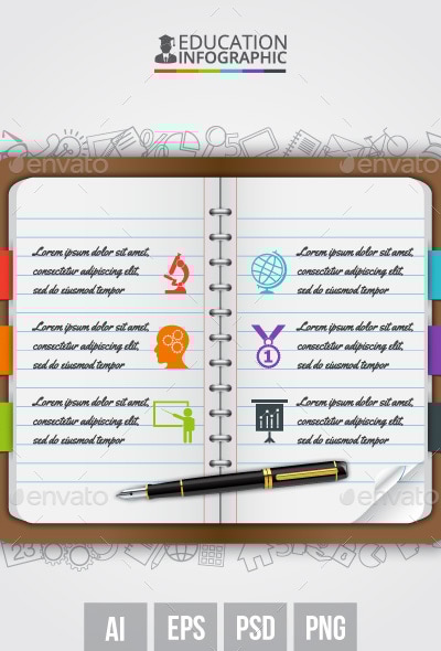 Vector note education infographic., Infographics | GraphicRiver