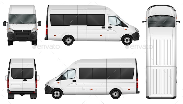 Minibus Template, Vectors | GraphicRiver