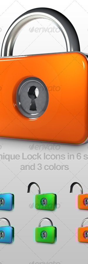 Slick lock icon, Icons | GraphicRiver
