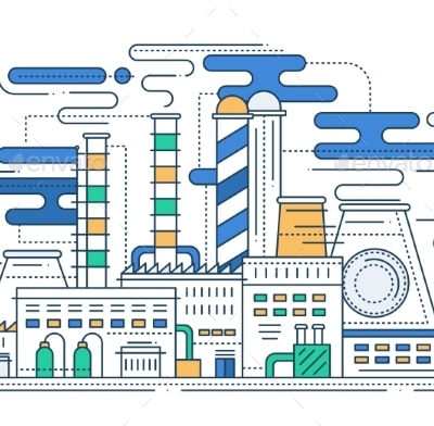 Factory - Line Design Composition, Vectors | GraphicRiver