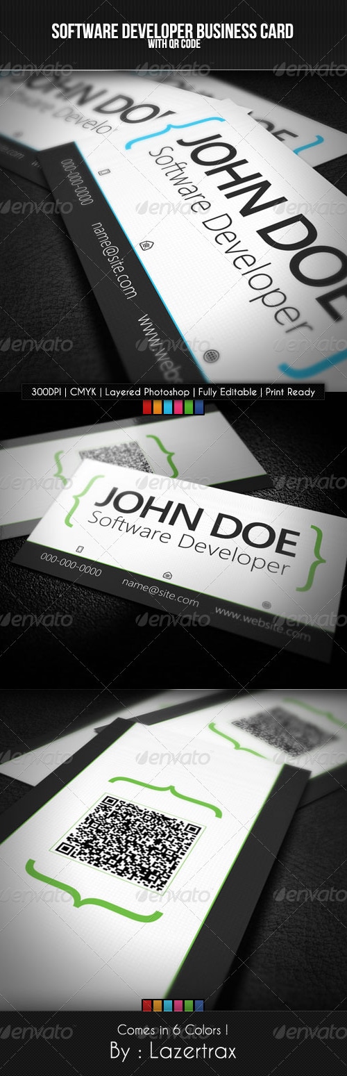 Software Developer Business Card, Print Templates | GraphicRiver