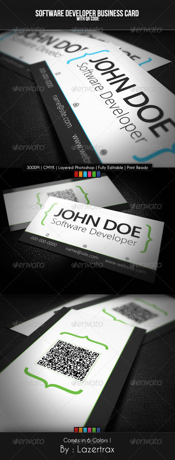 Software Developer Business Card, Print Templates | GraphicRiver