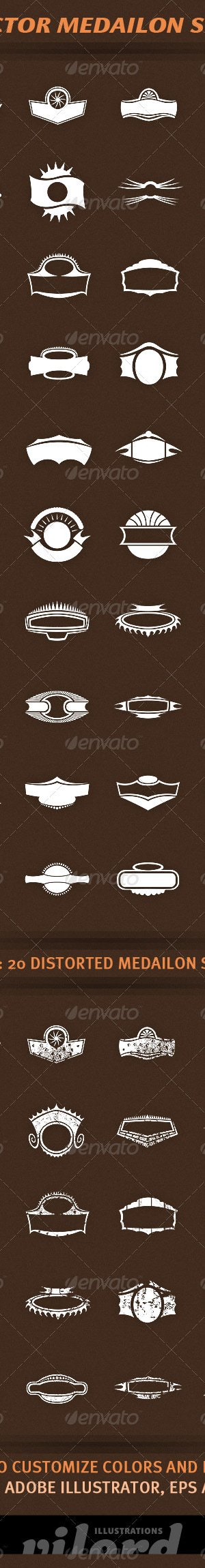 40 Vector Medailon Shapes, Vectors | GraphicRiver