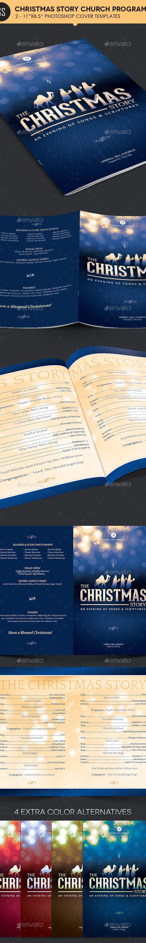 Christmas Story Church Program Template, Print Templates GraphicRiver