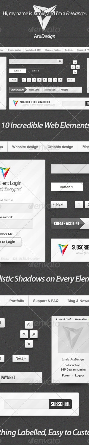 Modern Clean Web Elements , Web Elements | GraphicRiver