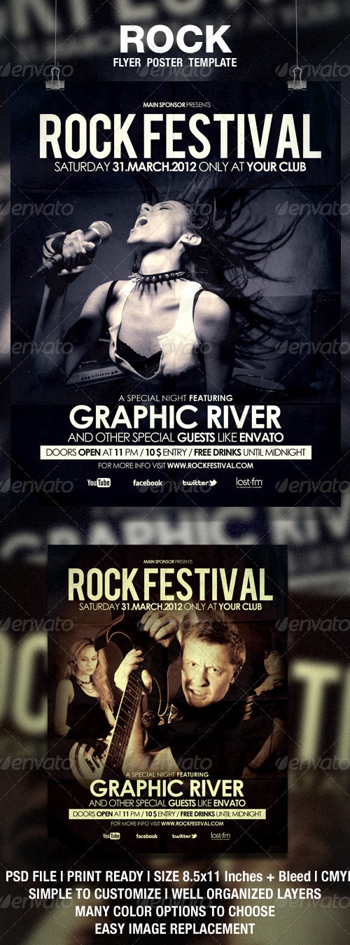 Rock Flyer Poster, Print Templates | GraphicRiver