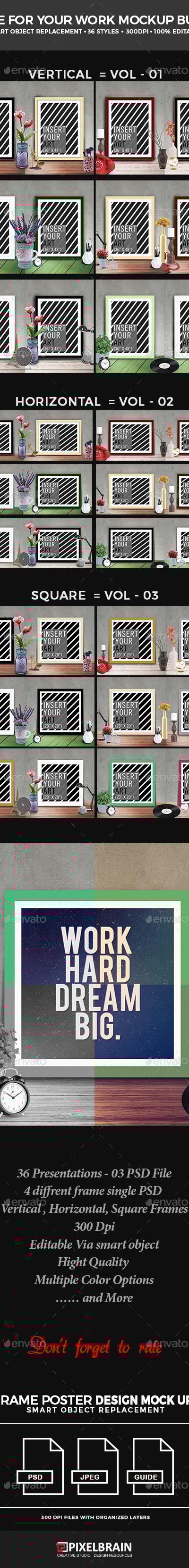 Frame For Your Work Mockup Bundle, Graphics | GraphicRiver