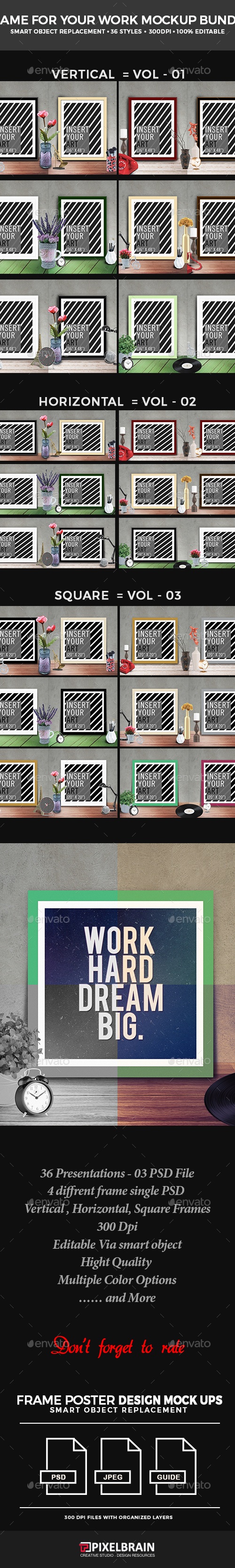 Frame For Your Work Mockup Bundle, Graphics | GraphicRiver