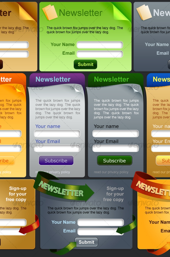Newsletter Submission, Web Elements | GraphicRiver