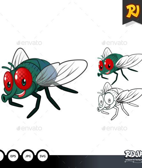 Fly Cartoon Character, Vectors | GraphicRiver