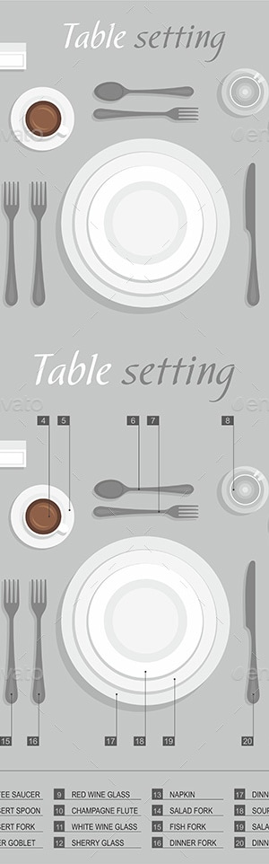 Table Setting, Vectors | GraphicRiver