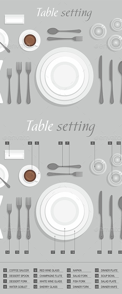 Table Setting, Vectors | GraphicRiver