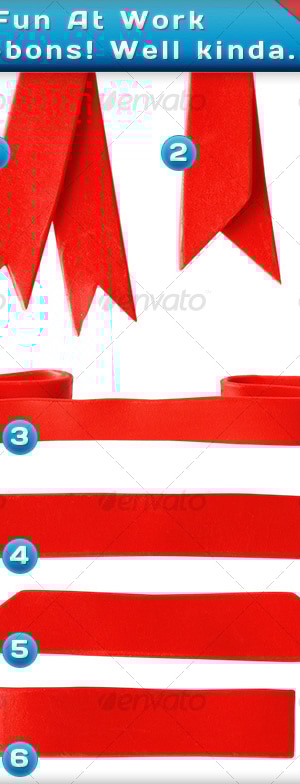 Fun at Work Ribbons, Isolated Objects | GraphicRiver