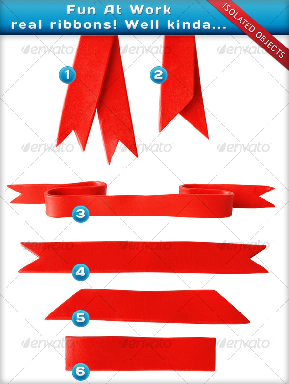 Fun at Work Ribbons, Isolated Objects | GraphicRiver