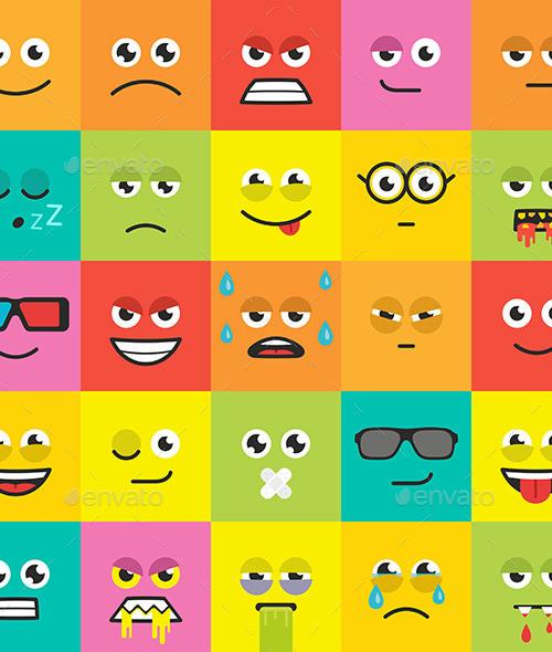 Colorful Emotions Pattern, Vectors | GraphicRiver