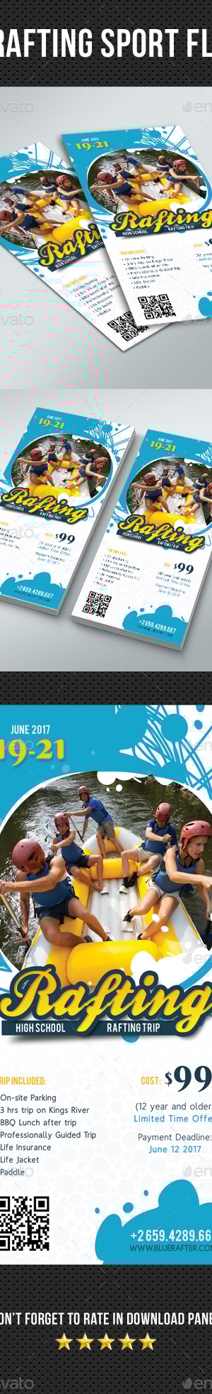DL Rafting Flyer V1, Print Templates | GraphicRiver