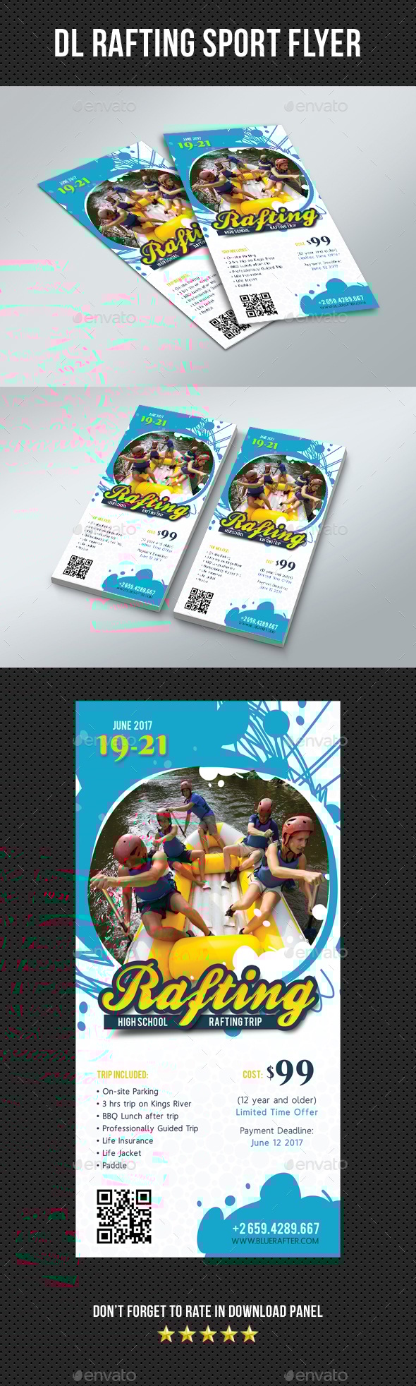DL Rafting Flyer V1, Print Templates | GraphicRiver