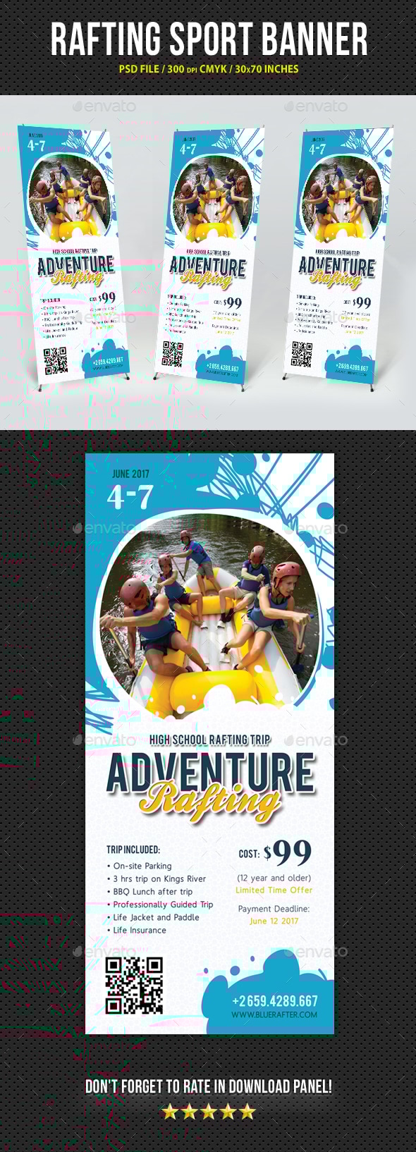 Rafting Banner Sport Template V1, Print Templates | GraphicRiver