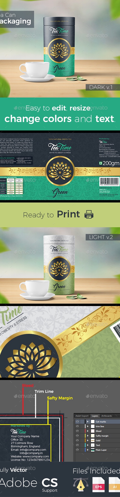 Tea Packaging label, Print Templates | GraphicRiver