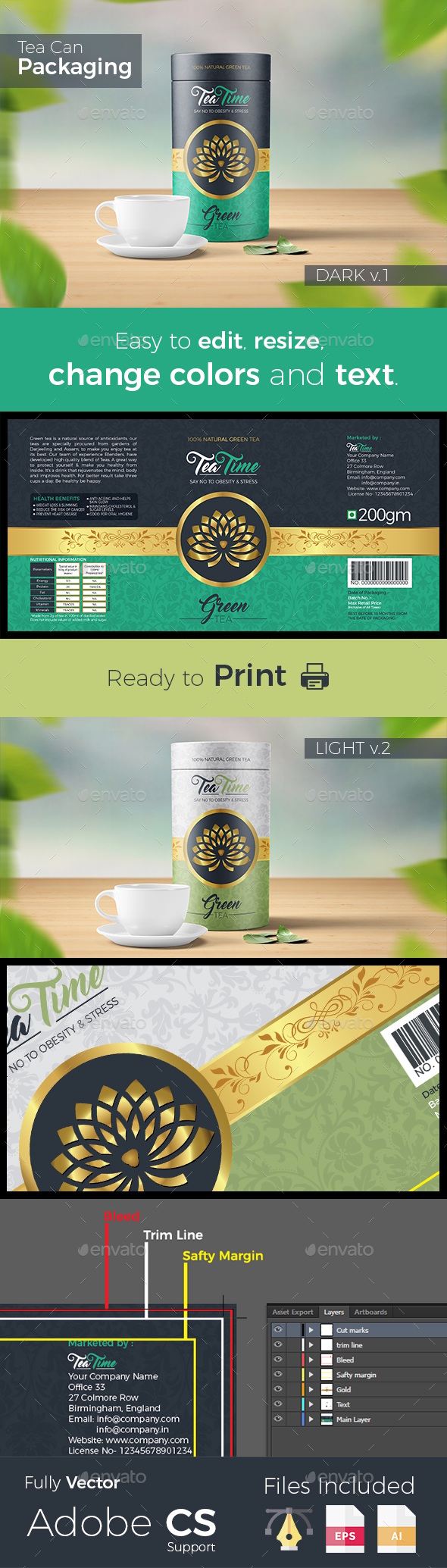 Tea Packaging label, Print Templates | GraphicRiver