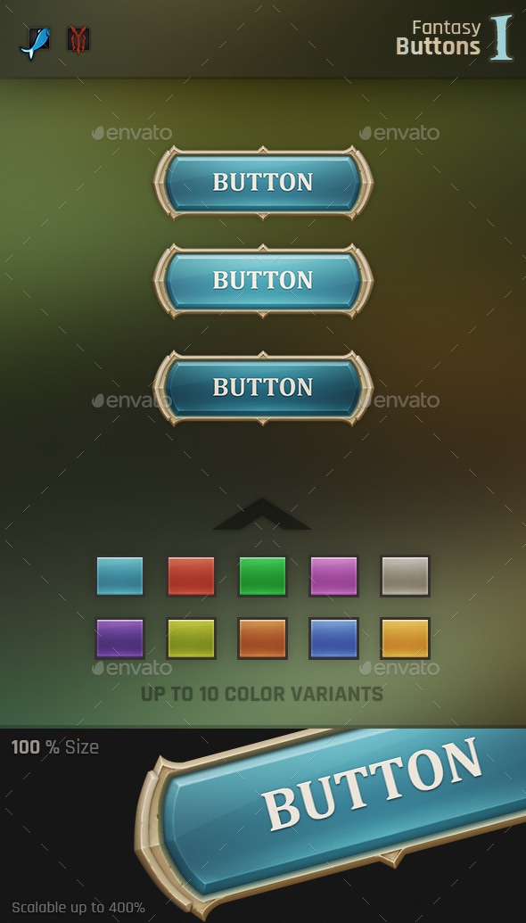 Fantasy Button 1, Game Assets | GraphicRiver