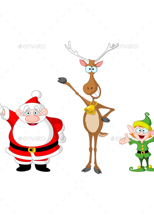 Santa Rudolph Elf, Vectors | GraphicRiver