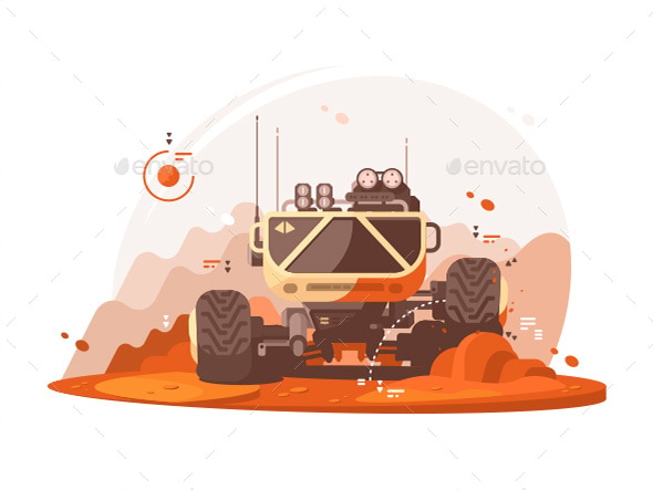 Mars Rover for Scientific Research, Vectors | GraphicRiver