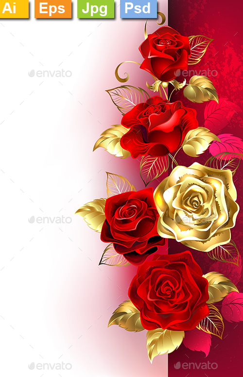 Design with Red Roses, Vectors | GraphicRiver