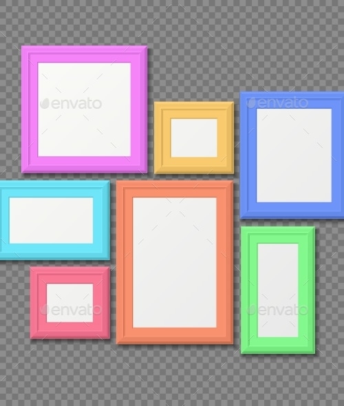 Color Rectangle Portrait Wall Frames Vector Set, Vectors | GraphicRiver