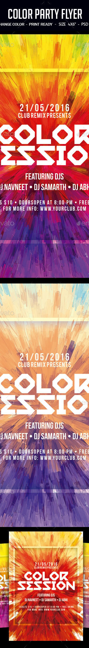 Color Party Flyer, Print Templates | GraphicRiver