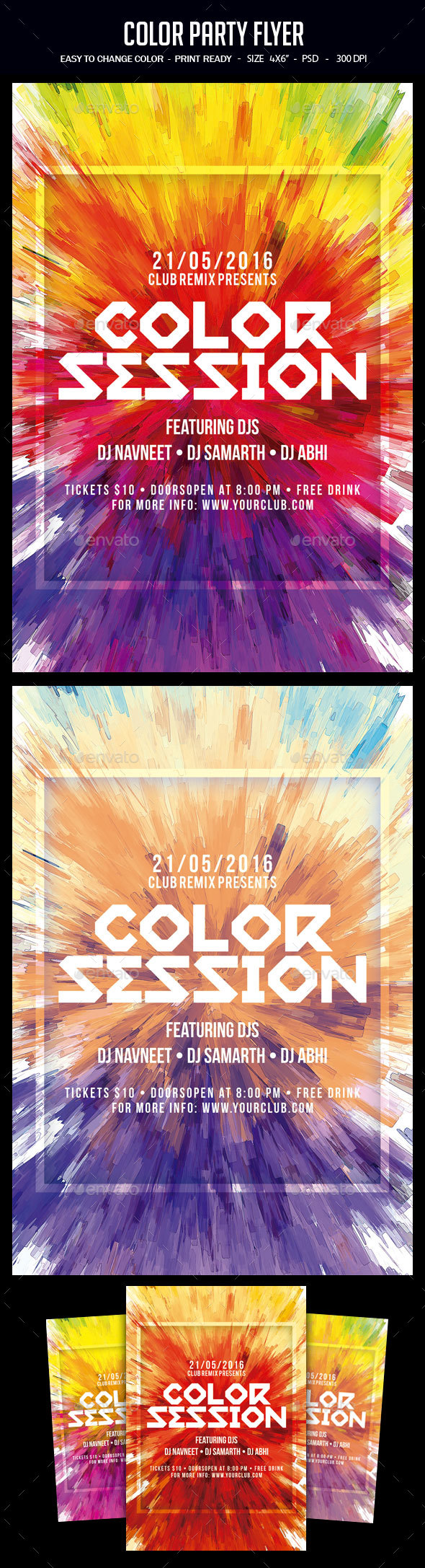 Color Party Flyer, Print Templates | GraphicRiver