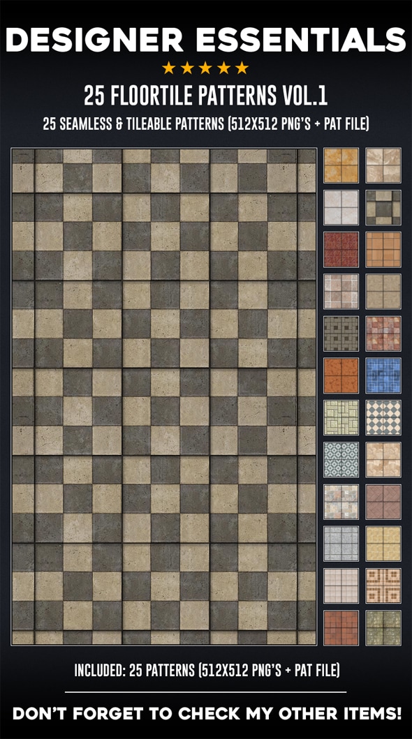 25 Tileable / Seamless Floor Tile Patterns, Add-ons | GraphicRiver