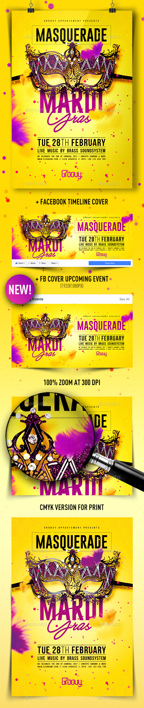 Masquerade Flyer, Print Templates | GraphicRiver