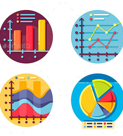 Graphs and Diagrams Icons Set, Vectors | GraphicRiver