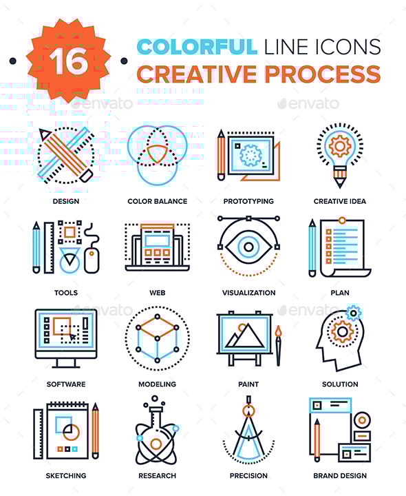 Creative Process, Icons | GraphicRiver