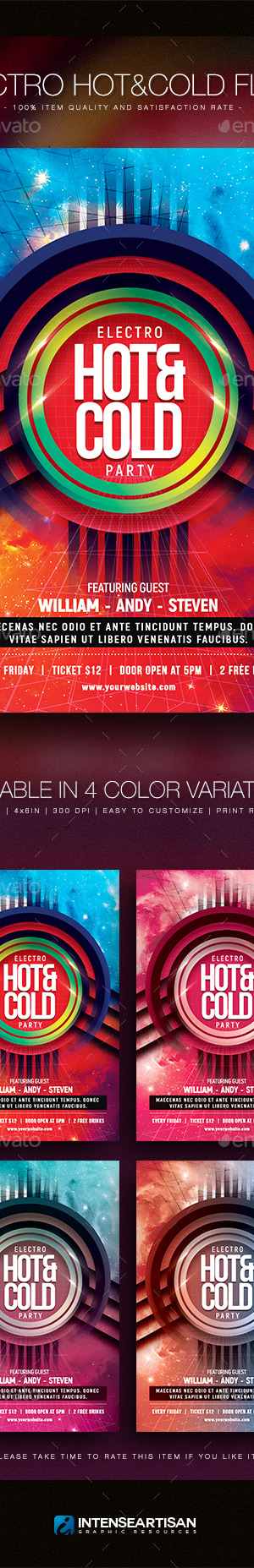 Electro Hot & Cold Flyer, Print Templates | GraphicRiver