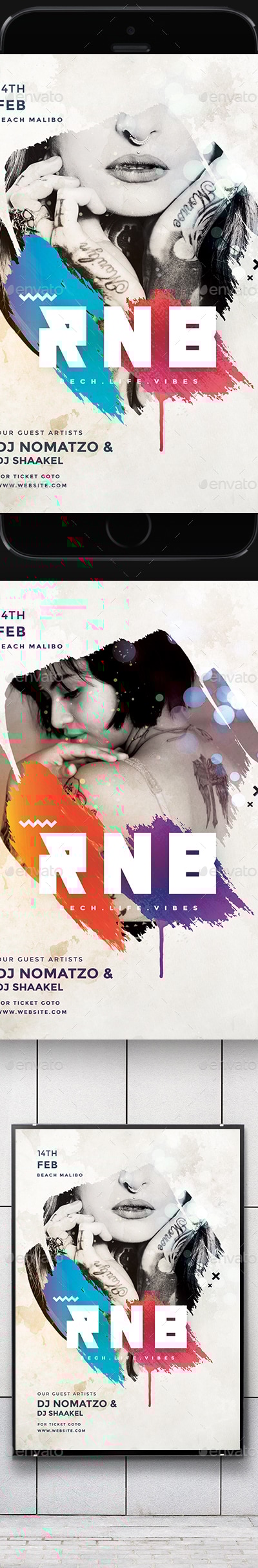 R&B Party Flyer, Print Templates | GraphicRiver