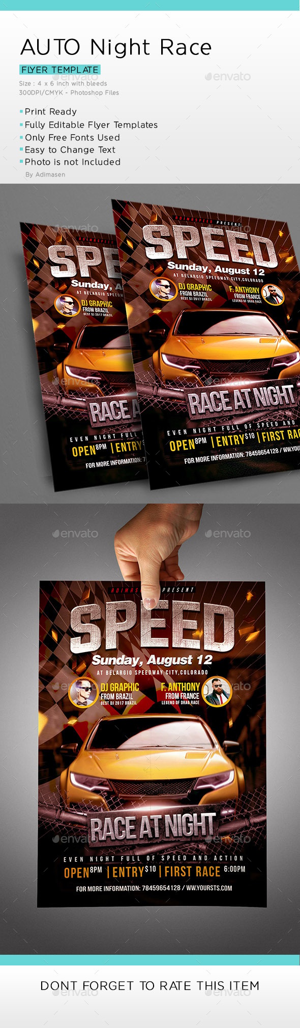 Auto racing Flyer Template, Print Templates | GraphicRiver