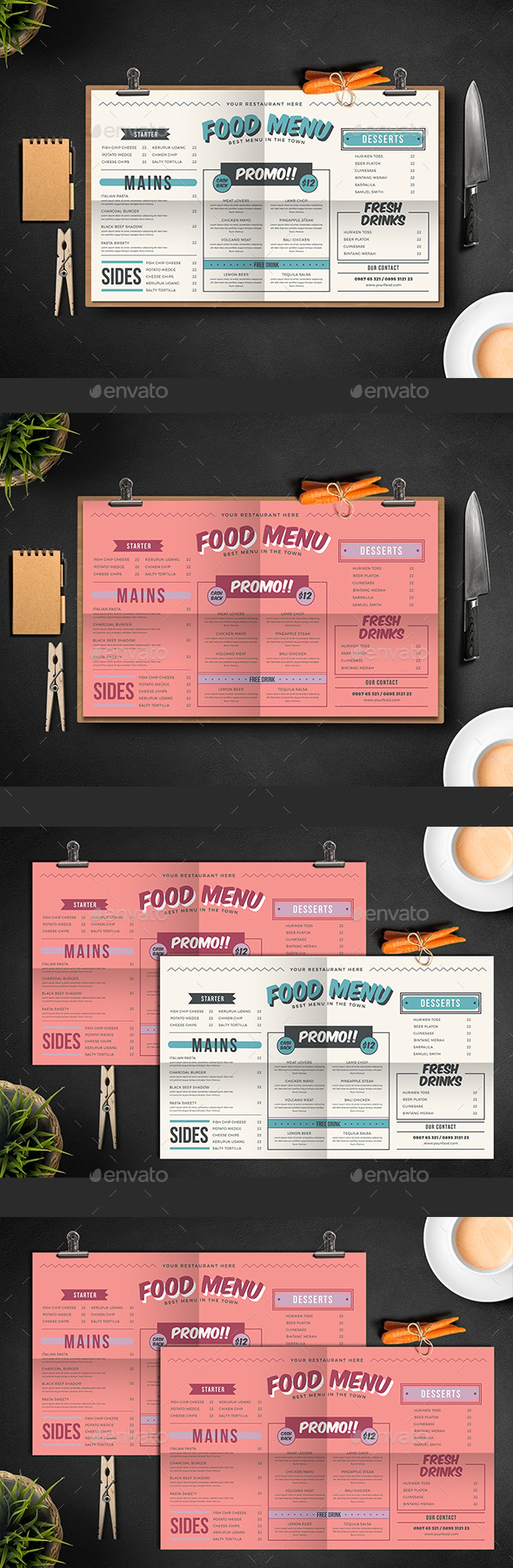 Fresh Food Menu, Print Templates | GraphicRiver